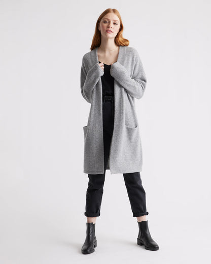 Superfine Merino Wool Sweater Coat - XS / Heather Grey