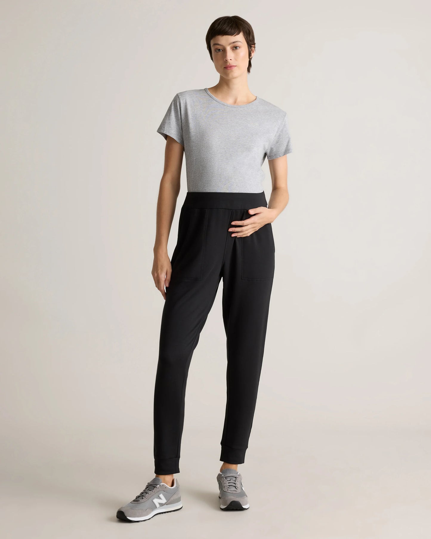 SuperSoft Fleece Maternity Joggers - XS / Off-White