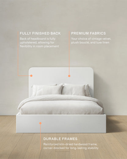 100% Linen Curved Bed - Full / Canvas