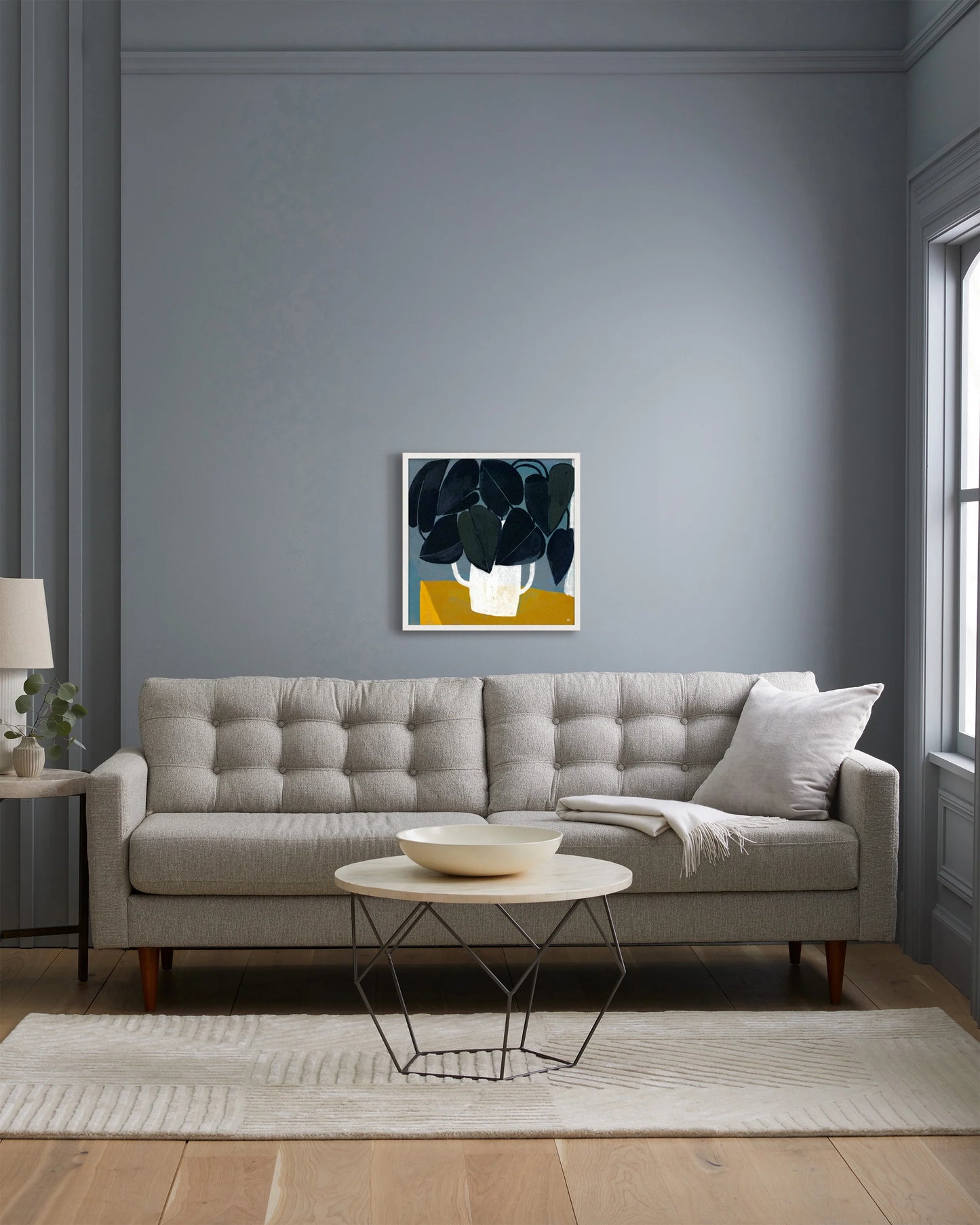 Blue Interior by Marco Marella - 21.25"x21.25" / Black