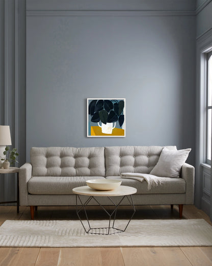 Blue Interior by Marco Marella - 21.25"x21.25" / Black