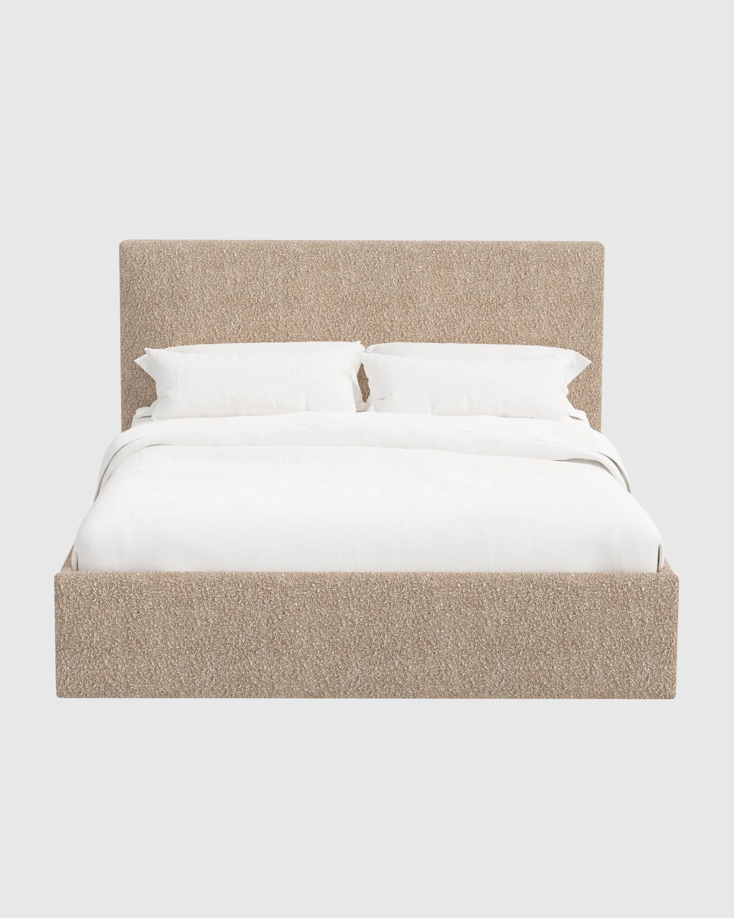 Plush Boucle Square Bed - Full / Ivory