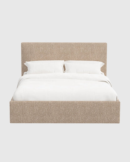 Plush Boucle Square Bed - Full / Ivory
