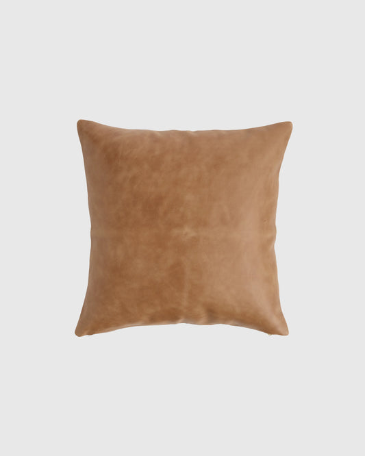 Solid Leather Pillow Cover - 20x20 / Cognac