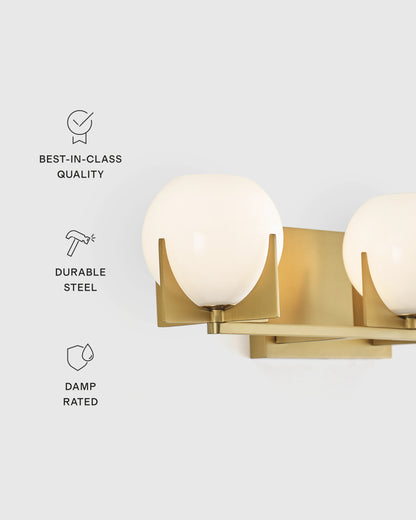 Deco Glass Globe Vanity Sconce - One Size / Brass