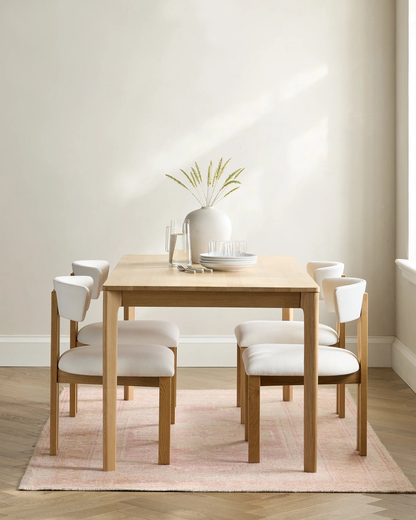 Solid Wood and Performance Fabric Dining Chair (Set of 2) - Set of 2 / Ivory/Natural