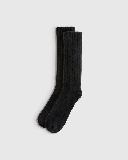 Mongolian Cashmere Slouch Sock - XS/S / Ivory