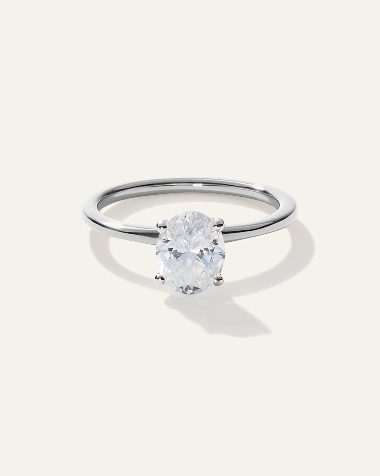 Lab Grown Diamond Oval Petite Classic Engagement Ring - 1ct - 4 / Yellow Gold