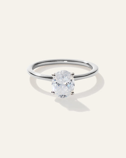 Lab Grown Diamond Oval Petite Classic Engagement Ring - 1ct - 4 / Yellow Gold