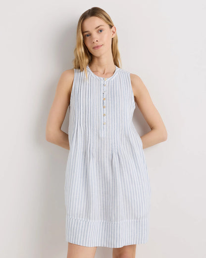 100% European Linen Sleeveless Swing Dress - XS / Classic Mini Gingham