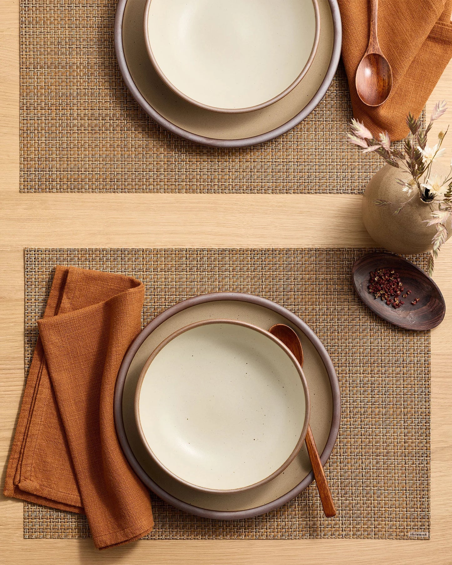 Basketweave Easy-Care Rectangular Placemat, Set of 4 by Chilewich - One Size / Celadon