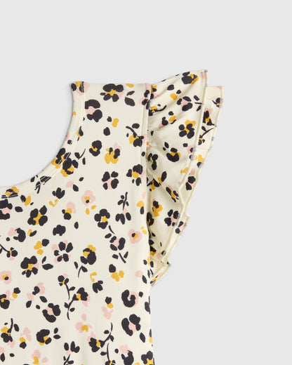Bamboo Short Sleeve Flutter Twirl Dress - 2T / Starfish Pool
