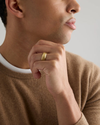 Tungsten Carbide Brushed Beveled Edge Band - 7 / 14K Gold Plated