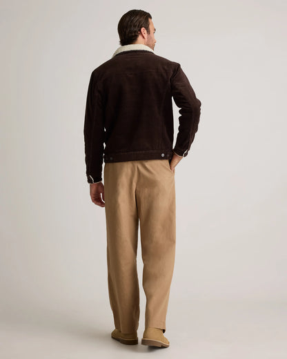 Organic Stretch Corduroy Sherpa-Lined Trucker Jacket - S / Espresso