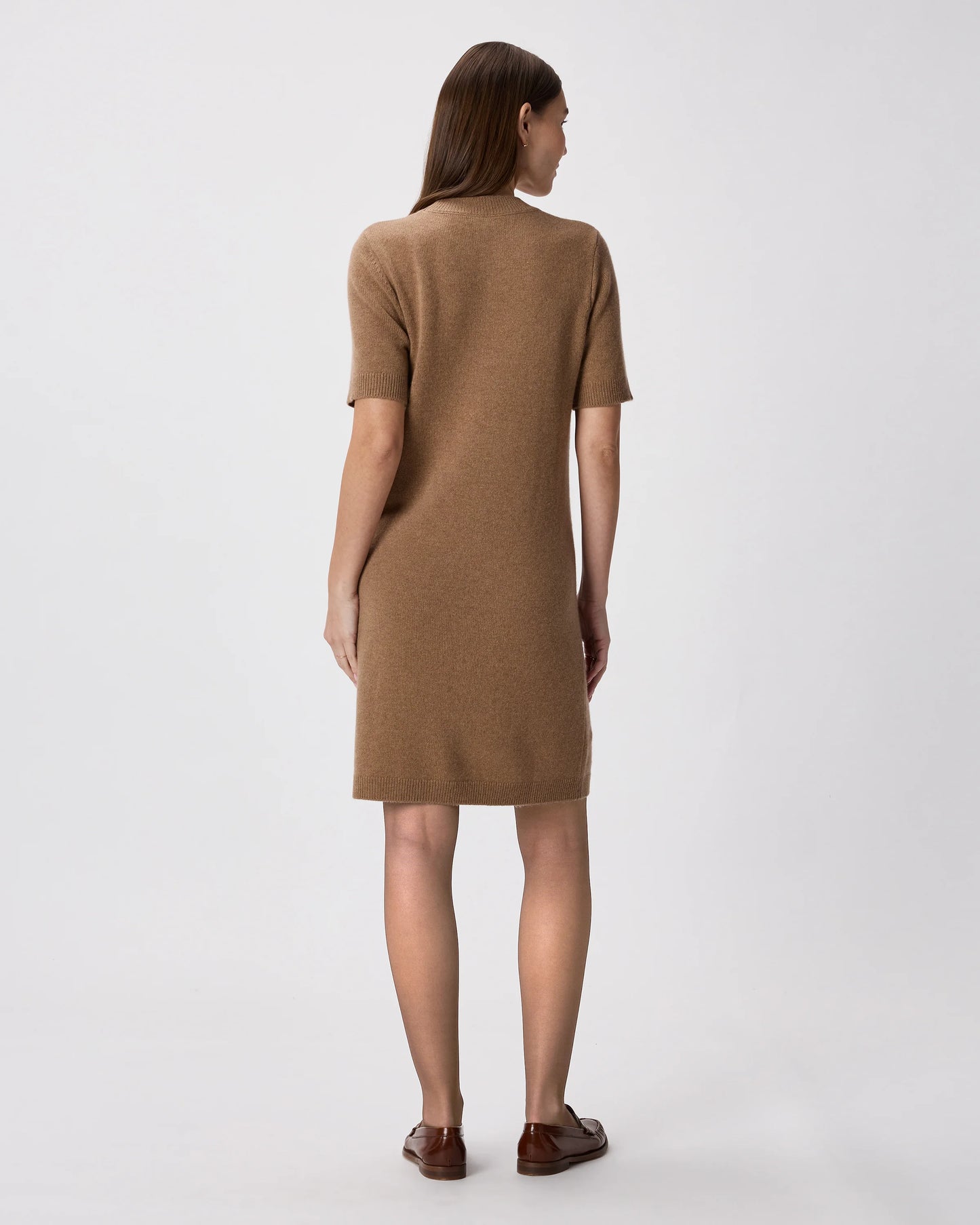 Mongolian Cashmere Short Sleeve Mini Dress - XS / Faded Denim