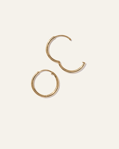 14K Gold Classic Hoops - 12mm / Yellow Gold