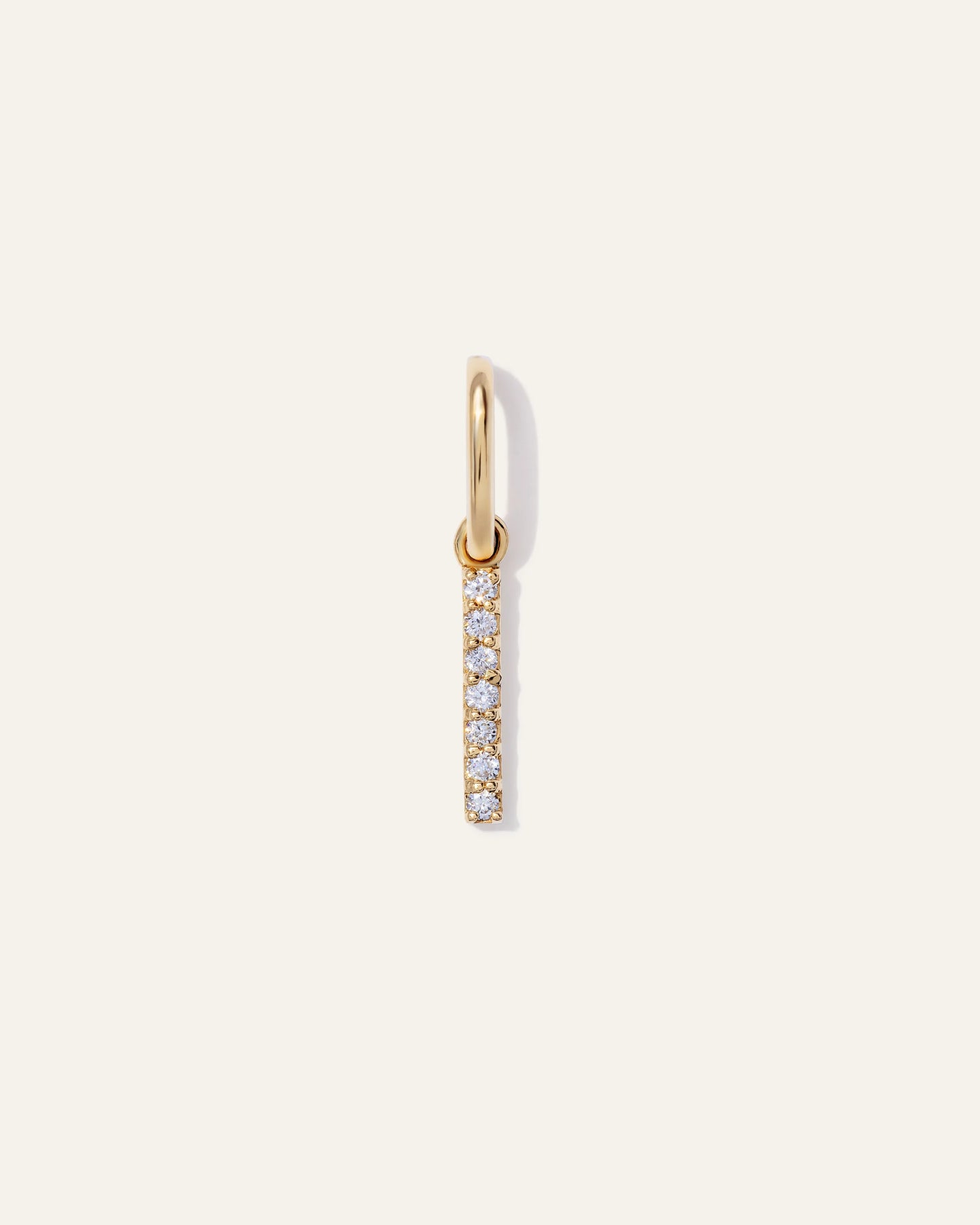 14K Gold Diamond Letter Charm - One Size / Yellow Gold