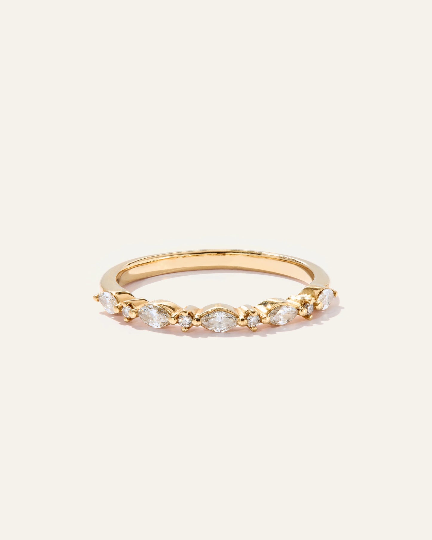 Diamond Alternating Marquise & Round Band - 4 / Yellow Gold