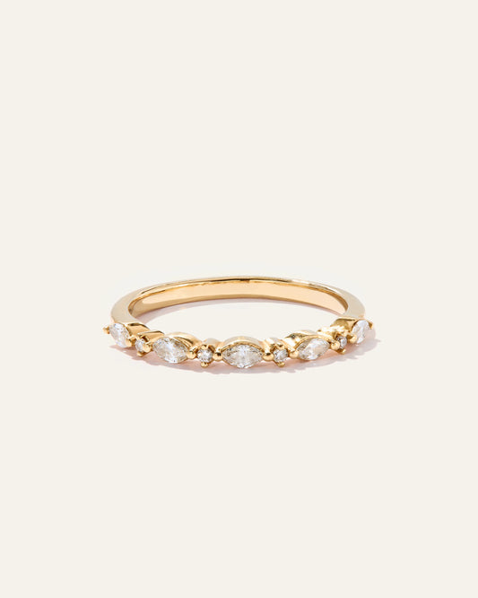 Diamond Alternating Marquise & Round Band - 4 / Yellow Gold