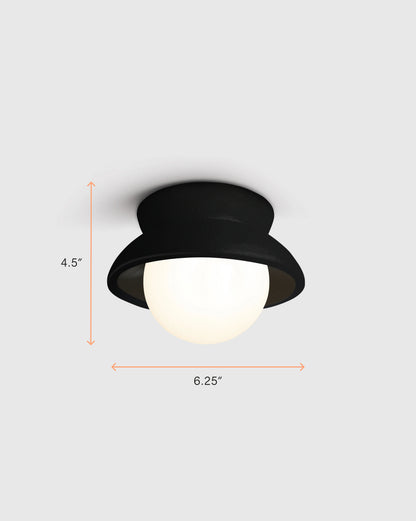 Classic Ceramic and Glass Globe Sconce - 6.25" / Natural