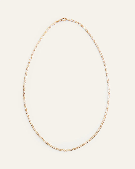 10K Gold Figaro Chain Necklace - 16" / Yellow Gold