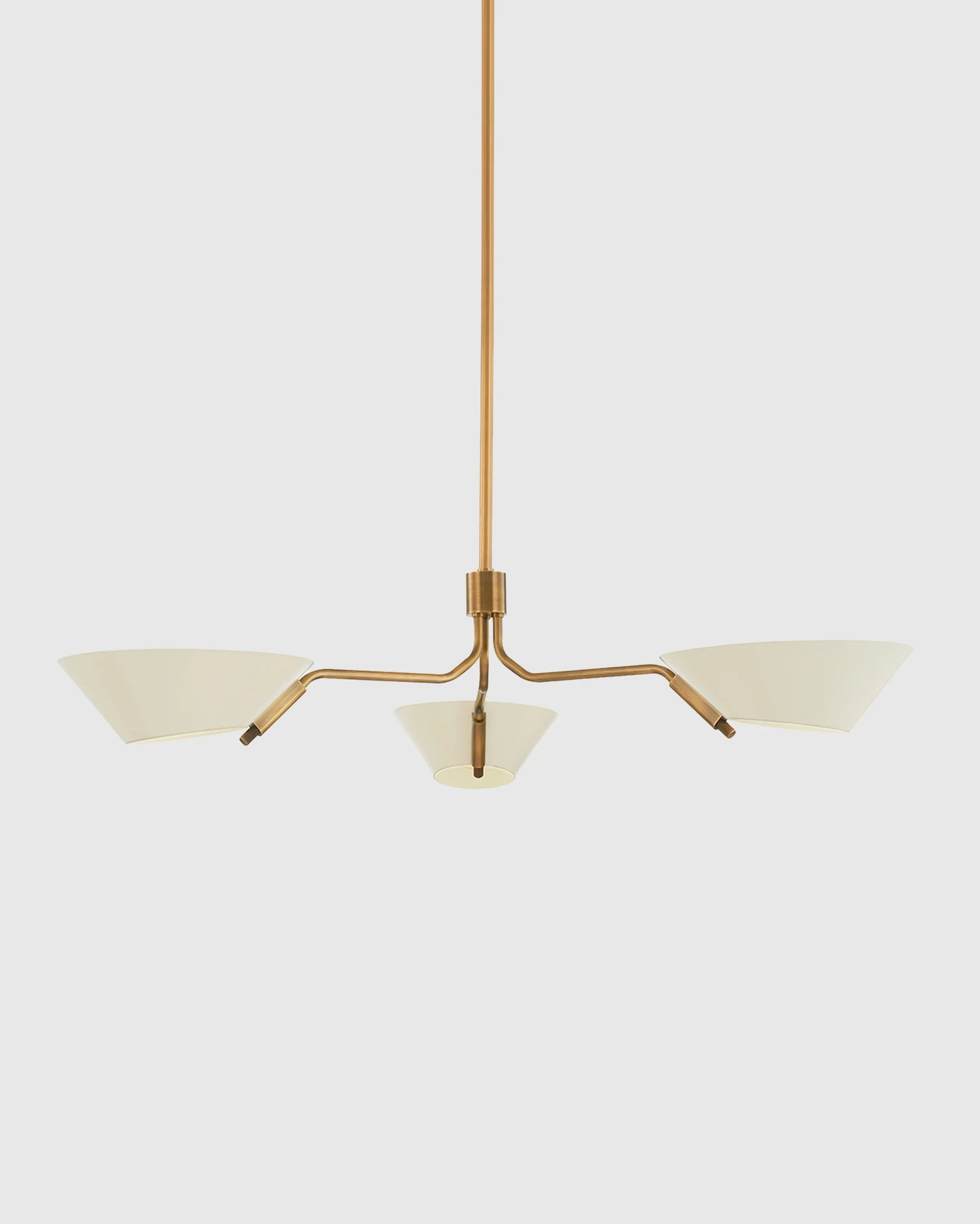 Mid-Century Armed Iron Chandelier - One Size / Sand