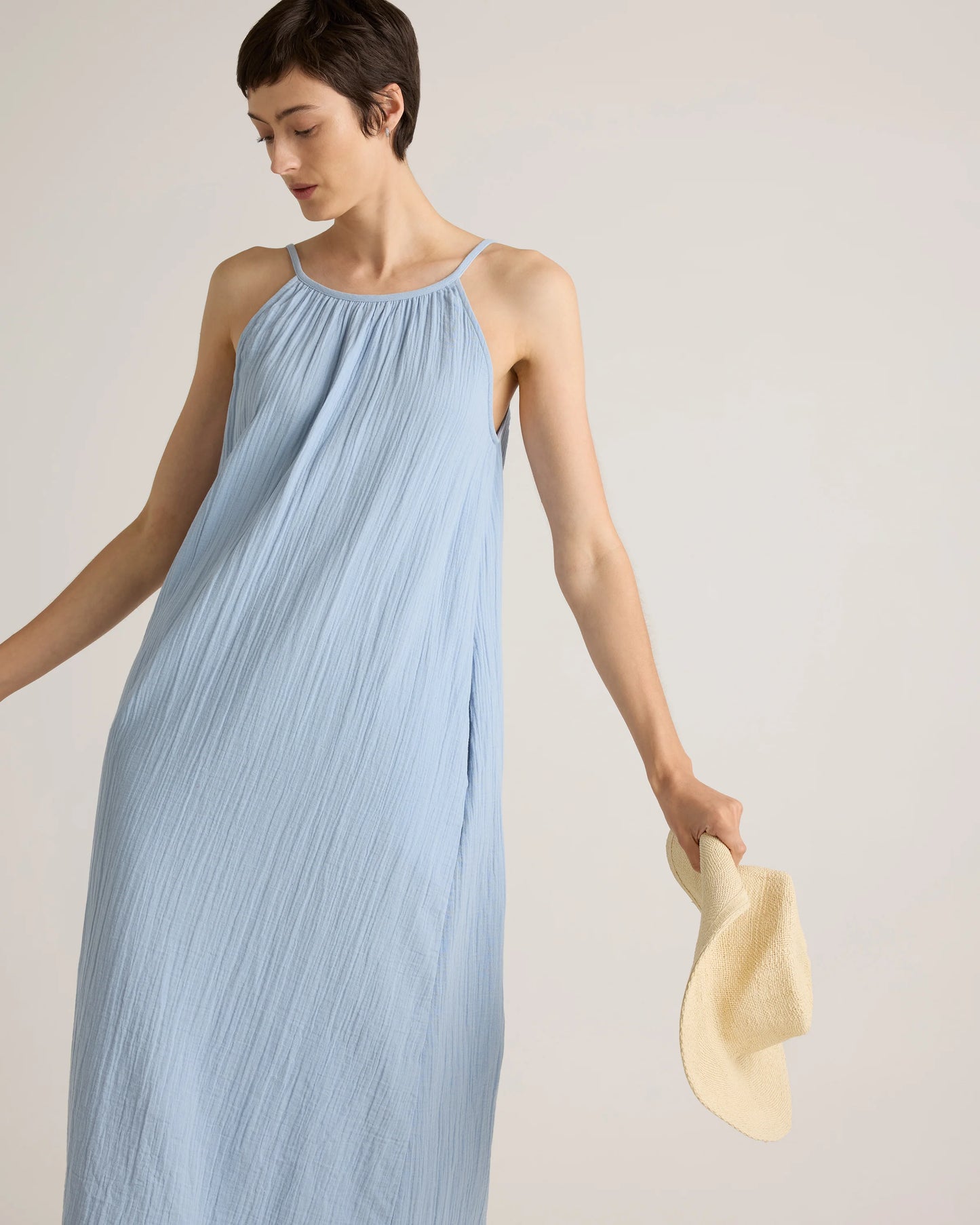 100% Organic Cotton Gauze Sleeveless Maxi Dress - XS / Spiced Orange
