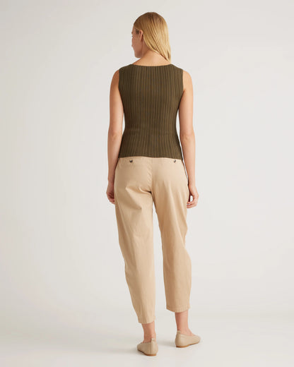 Cotton Cashmere Ribbed Tank - XS / Heather Oatmeal