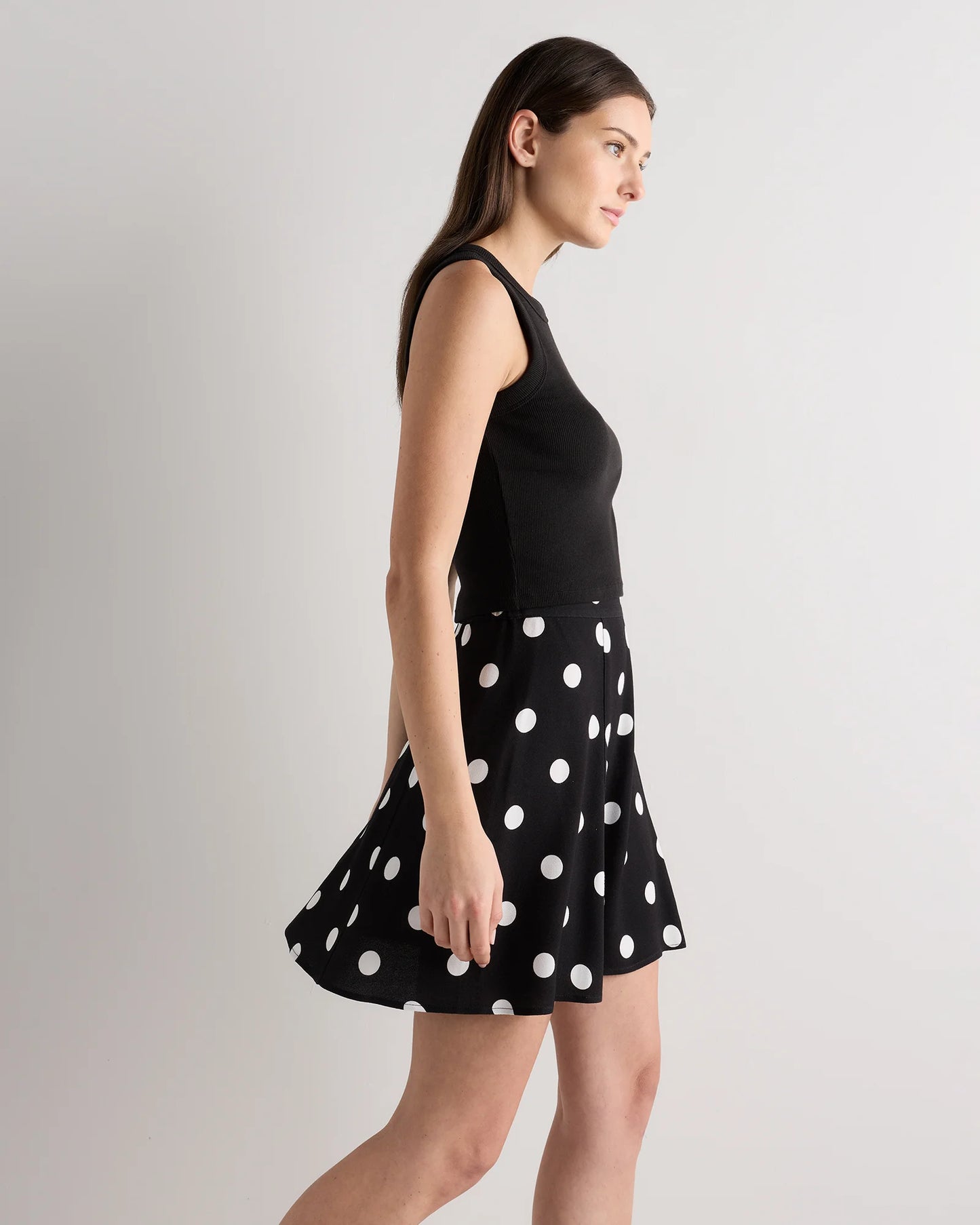 Lightweight Crepe A-Line Mini Skirt - XS / Moonstone Blue