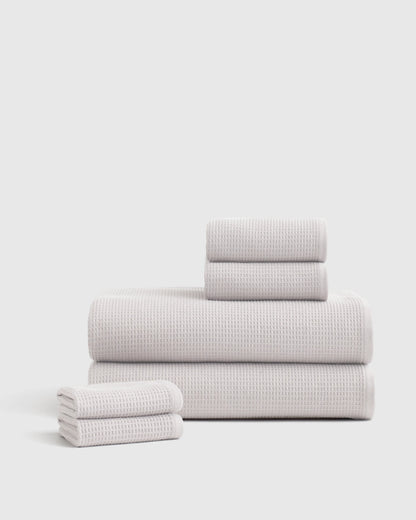 Turkish Waffle Terry Bath Sheet Bundle - One Size / White