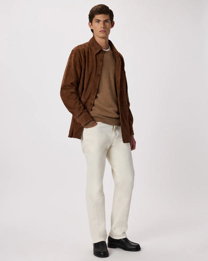 100% Suede Overshirt - S / Cognac Brown