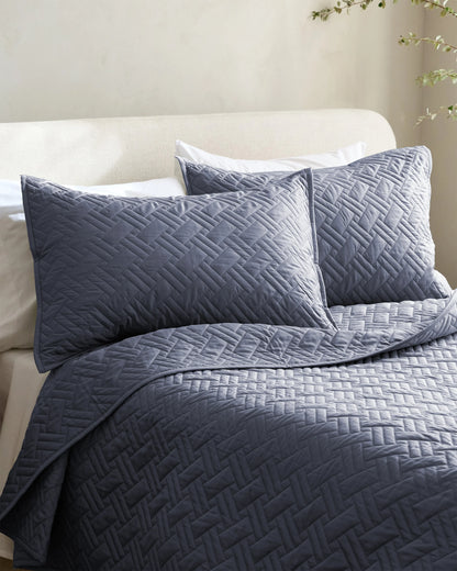 Organic Cotton Basketweave Quilt - Twin / White