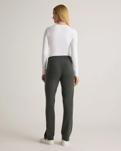 Mongolian Cashmere Straight Leg Pants - XS / Moss