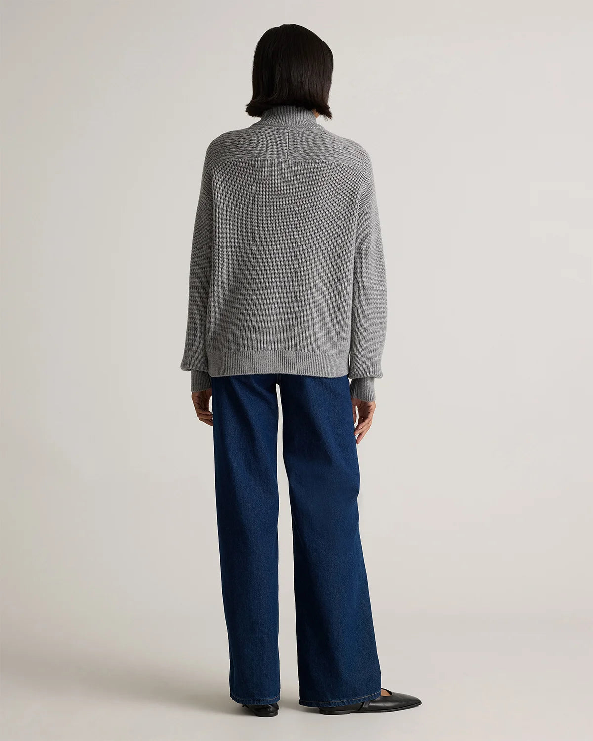 Australian Merino Wool Half Zip Sweater - XS / Heather Grey