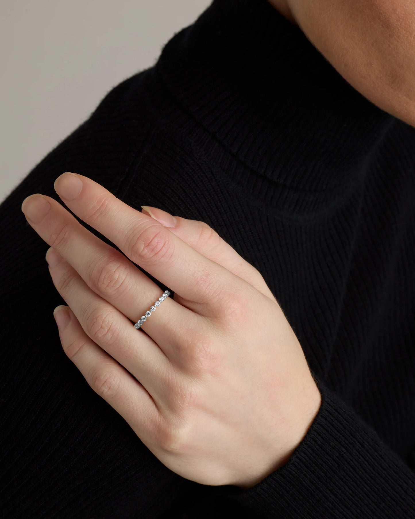 Lab Grown Diamond Single Shared Prong Eternity Band - 5 / Yellow Gold
