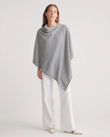 Mongolian Cashmere Poncho - One Size / Heather Grey