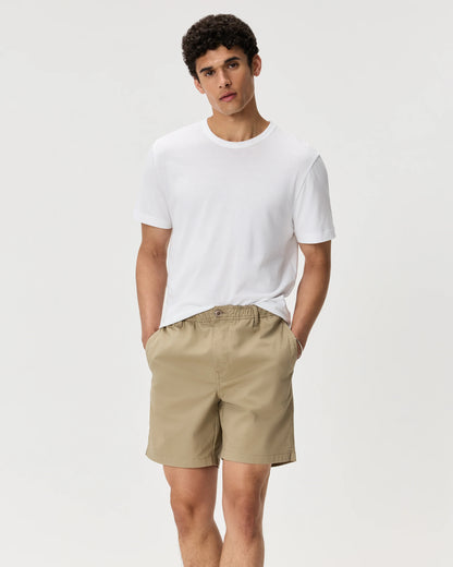 Organic Stretch Cotton Pull On Chino Shorts - 7" - XS / Sand Dune