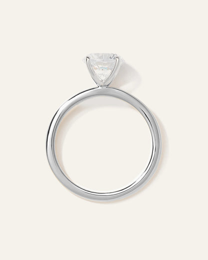 Lab Grown Diamond Round Petite Classic Engagement Ring - 1.50ct - 4 / Yellow Gold