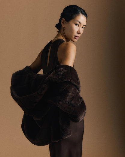 Hooded Faux Fur Jacket - XS / Black