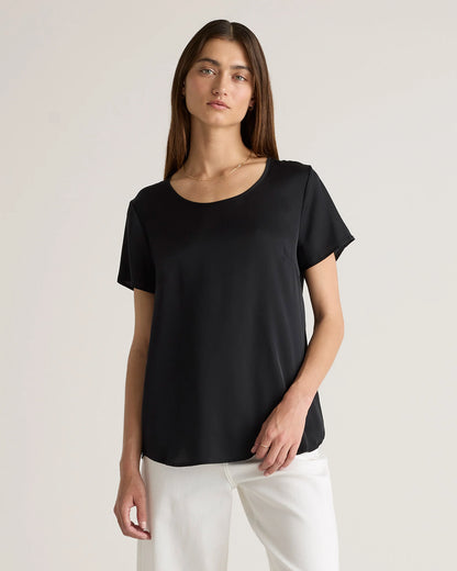 Washable Stretch Silk Tee - XS / Deep Orchid Purple