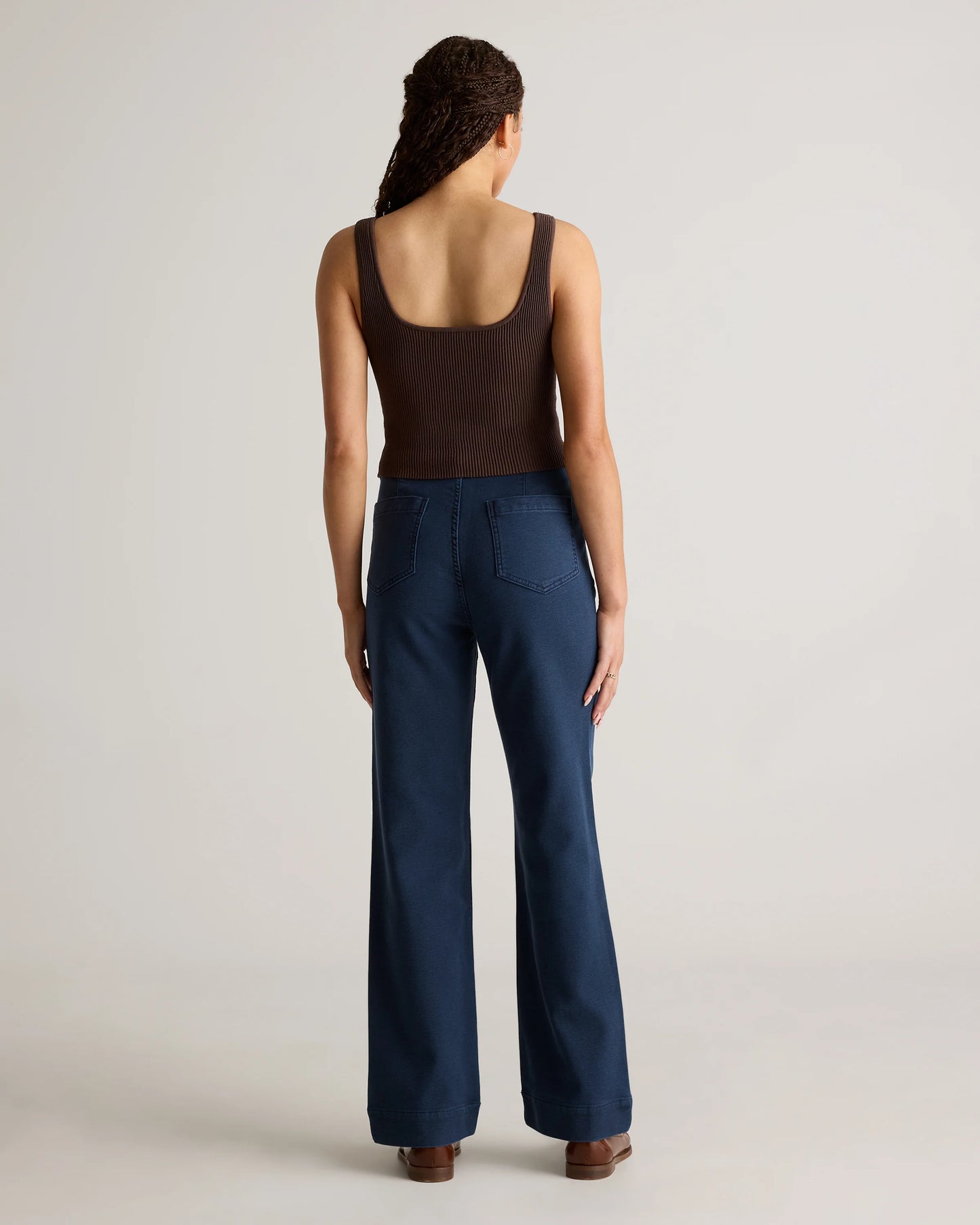 French Terry Wide Leg Pants - 0 / Bayberry Olive