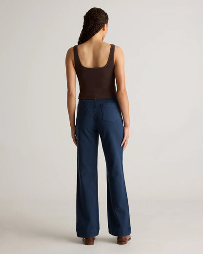 French Terry Wide Leg Pants - 0 / Bayberry Olive