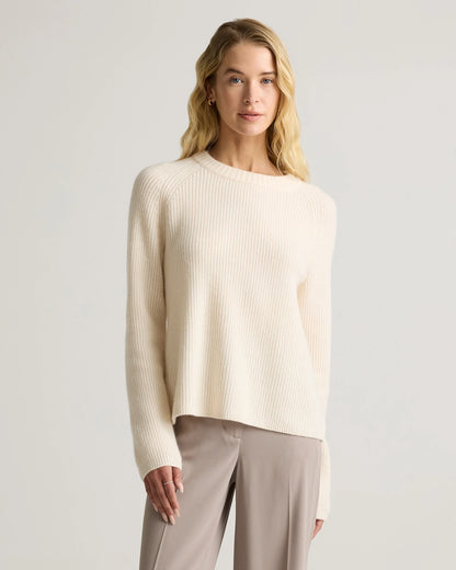 Mongolian Cashmere Fisherman Crewneck Sweater - XS / Teak