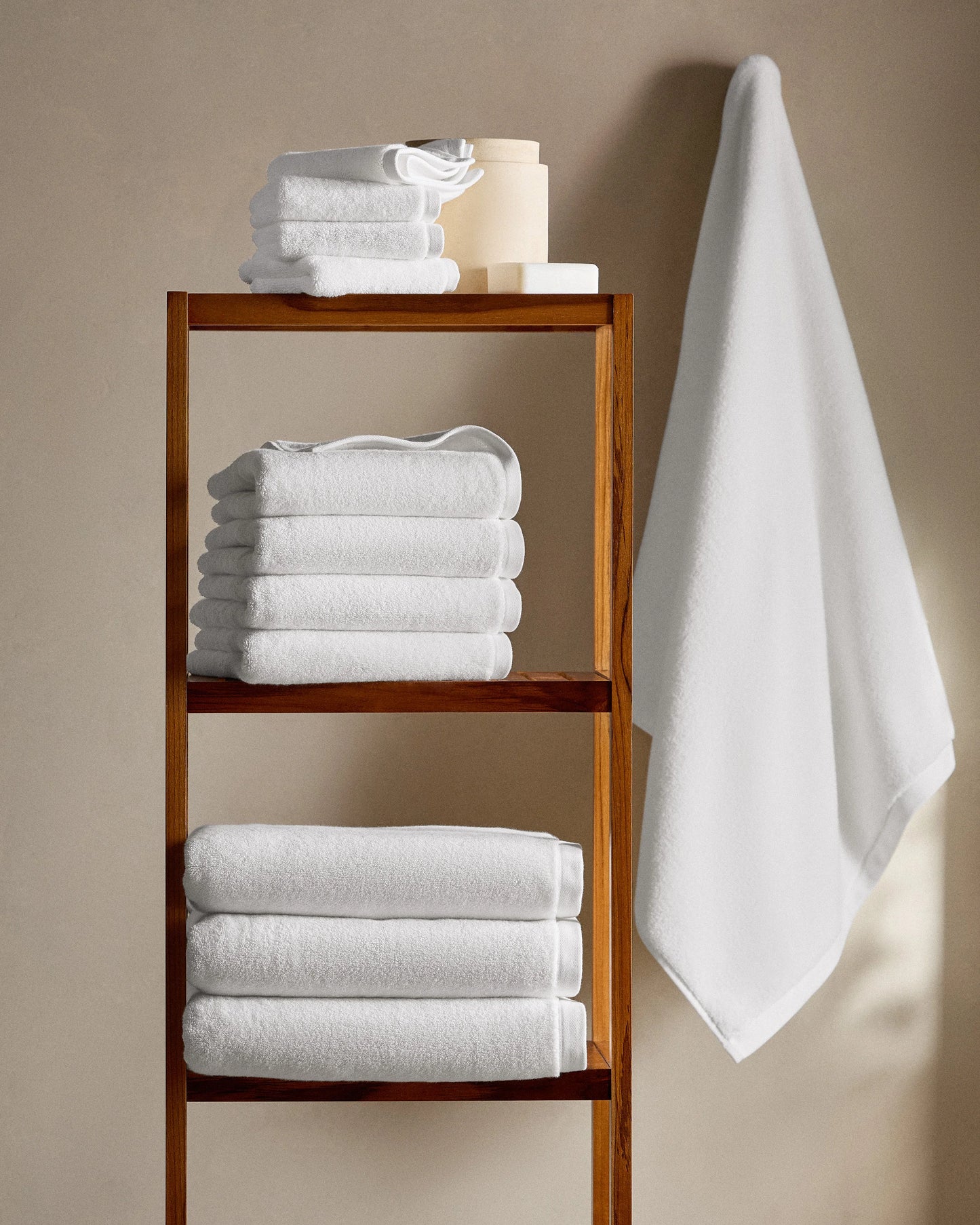 Plush Organic Turkish Cotton Hand Towel (Set of 2) - One Size / White
