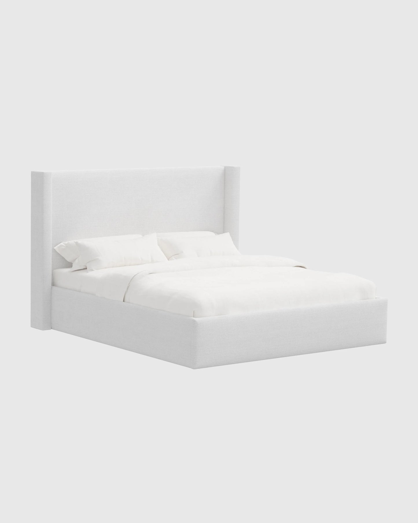 100% Linen Wingback Bed - Full / Canvas