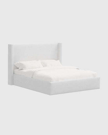 100% Linen Wingback Bed - Full / Canvas