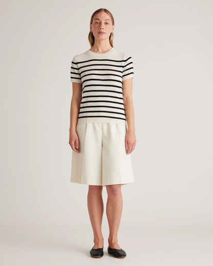 Mongolian Cashmere Tee - XS / Pale Custard Yellow