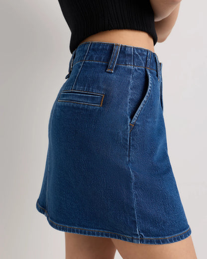 Stretch Denim Mini Skirt - 24 / Obsidian Blue