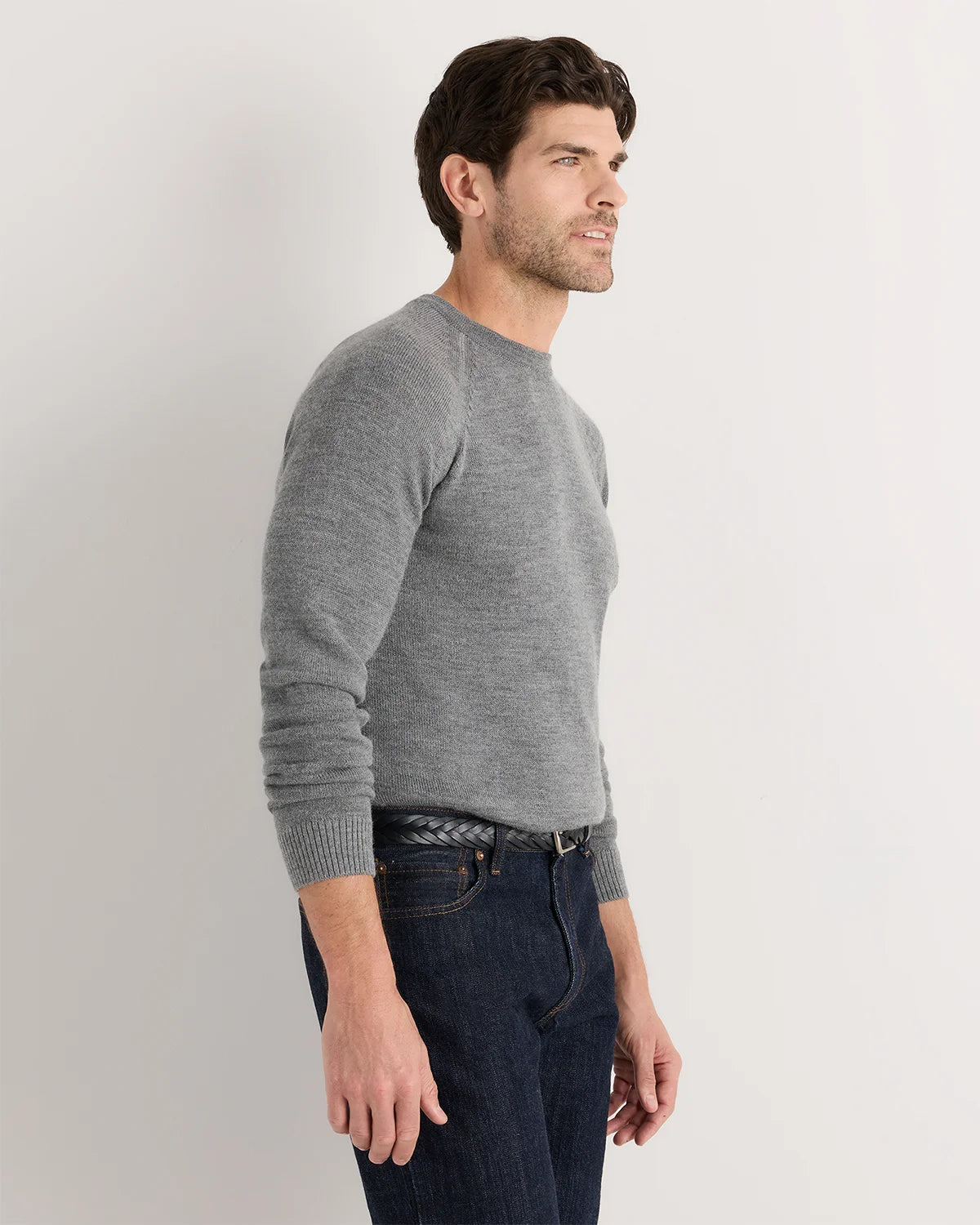 Alpaca-Wool Crewneck Sweater - S / Natural