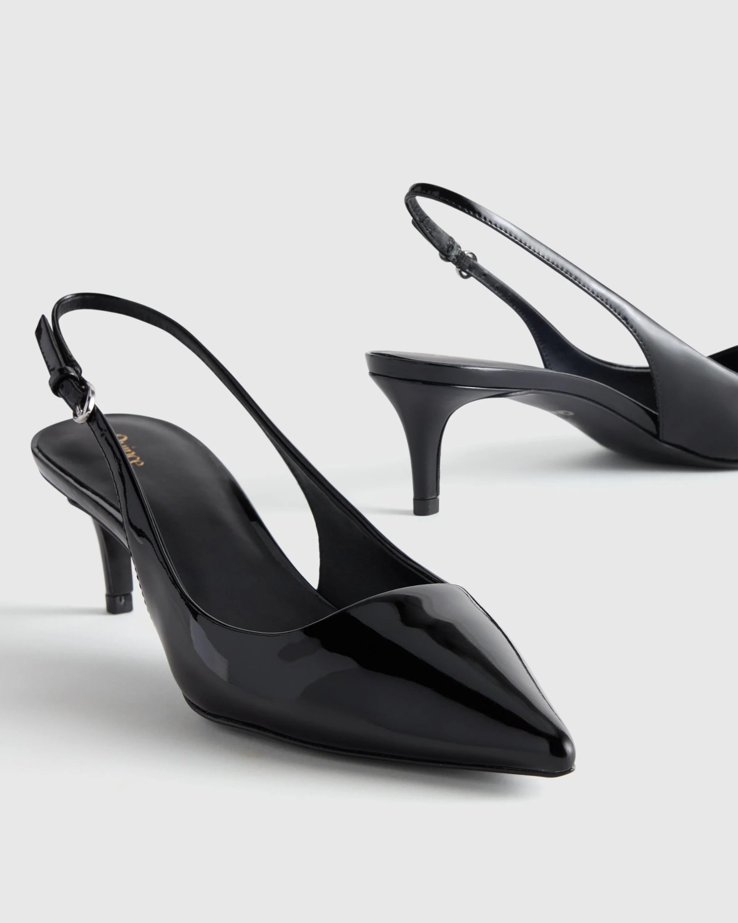 Italian Leather 55mm Slingback Pump - 5 / Black Patent